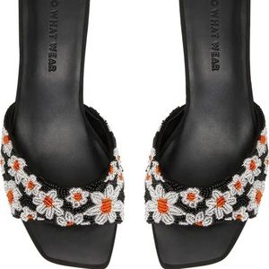 Whowhatwear Nordstrom Daisy Kitten Heel Slides size 7 90s inspired